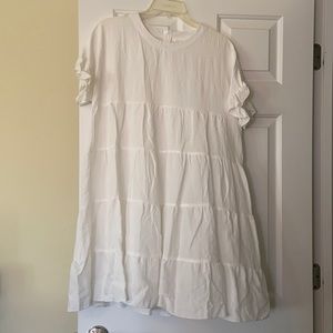 White Shein Tiered Dress XL
